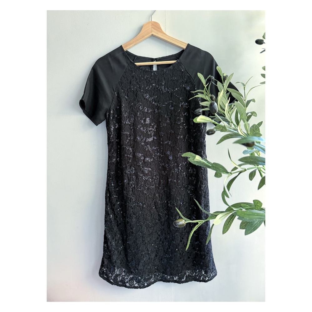 Elegant Black Lace and Sequins Dress